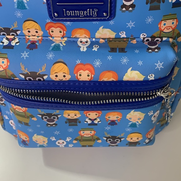 Loungefly Disney Frozen Backpack Chibi Mini Exclusive Snowflake Elsa Anna Olaf - Picture 9 of 10